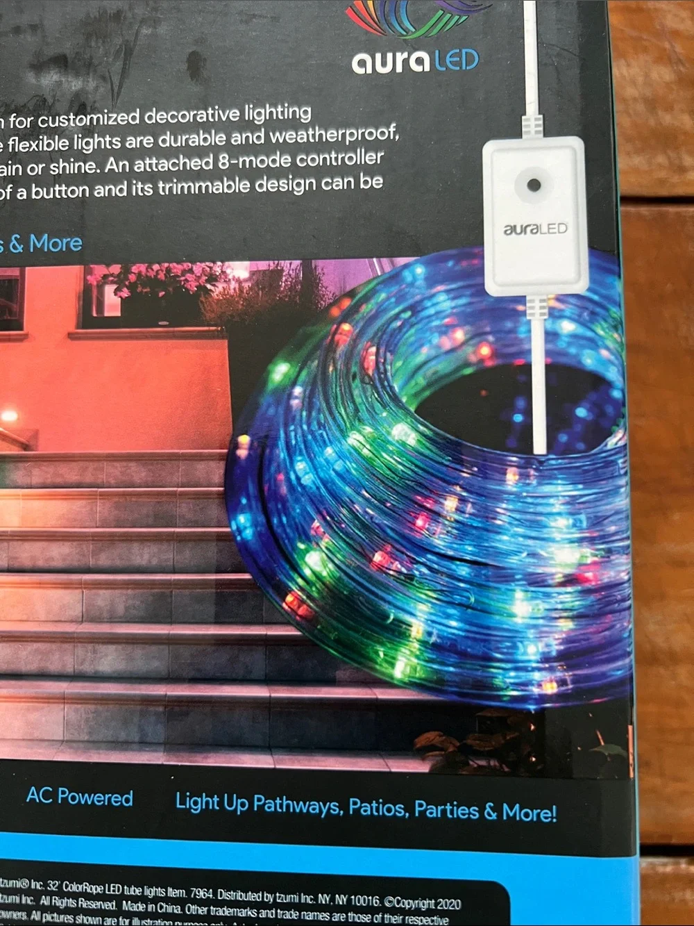 AuraLED Multicolor LED Strip Light with 8-Mode Controller